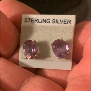 925 Sterling Silver Amethyst Earrings
